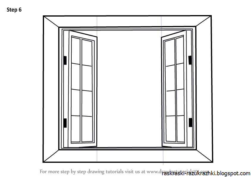 Как нарисовать окно с подоконником