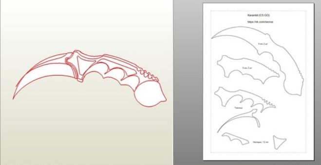 Чертежи ножа керамбит из стандофф 2