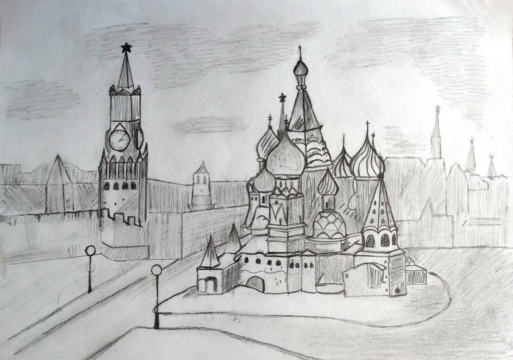 Диван с рисунком города