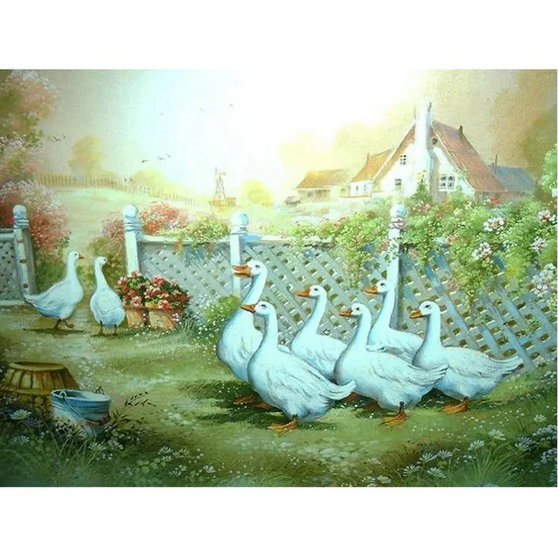 DIY diamond embroidery Rural poultry goose needlework diy diamond painting cross stitch sets picture rhinestone home
