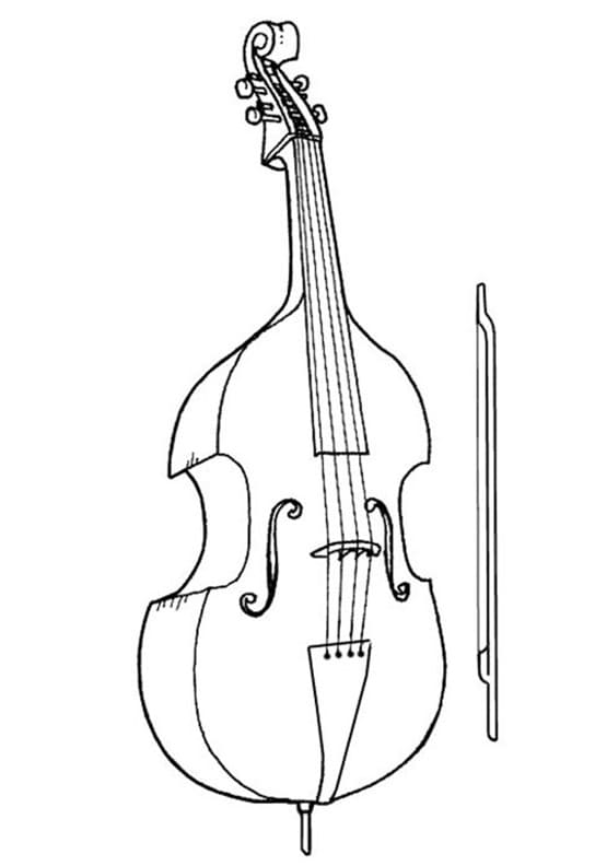 Нарисовать виолончель карандашом для детей