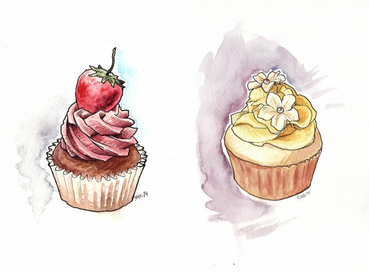 Картинки пирожных для срисовки