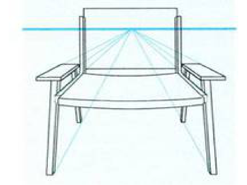 Рисунок стула в перспективе