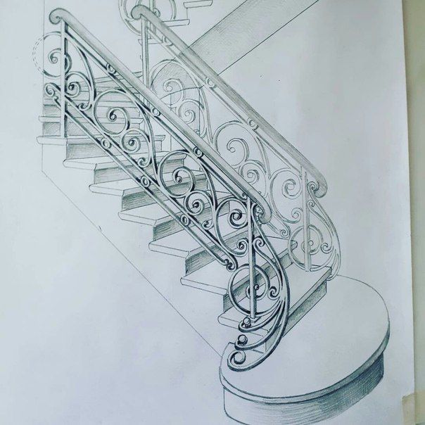 Как нарисовать лестницу вниз