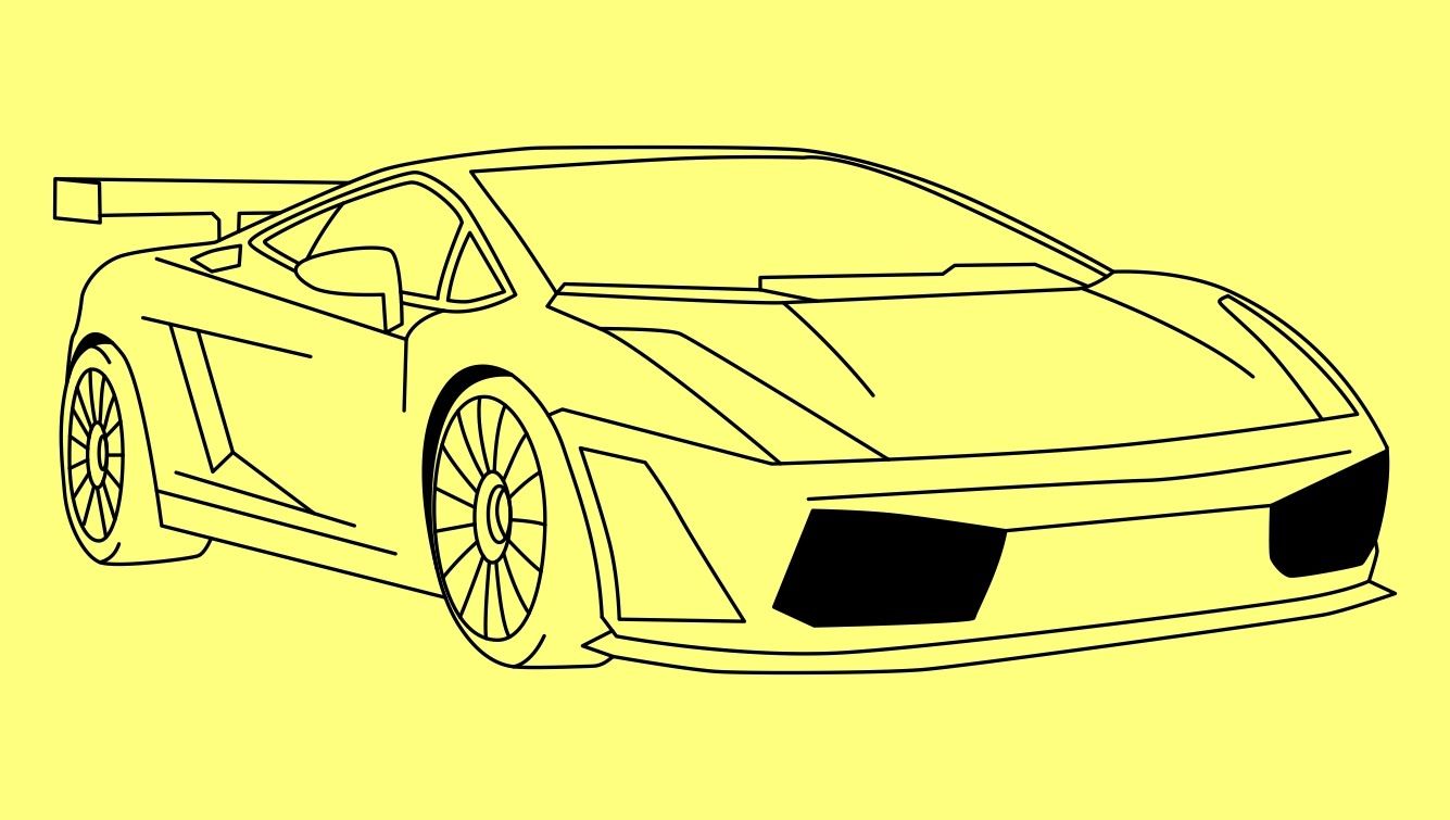 Нарисовать машину lamborghini