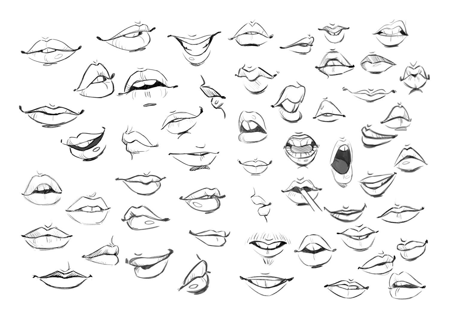 Как нарисовать глаза и губы и нос Как нарисовать лицо