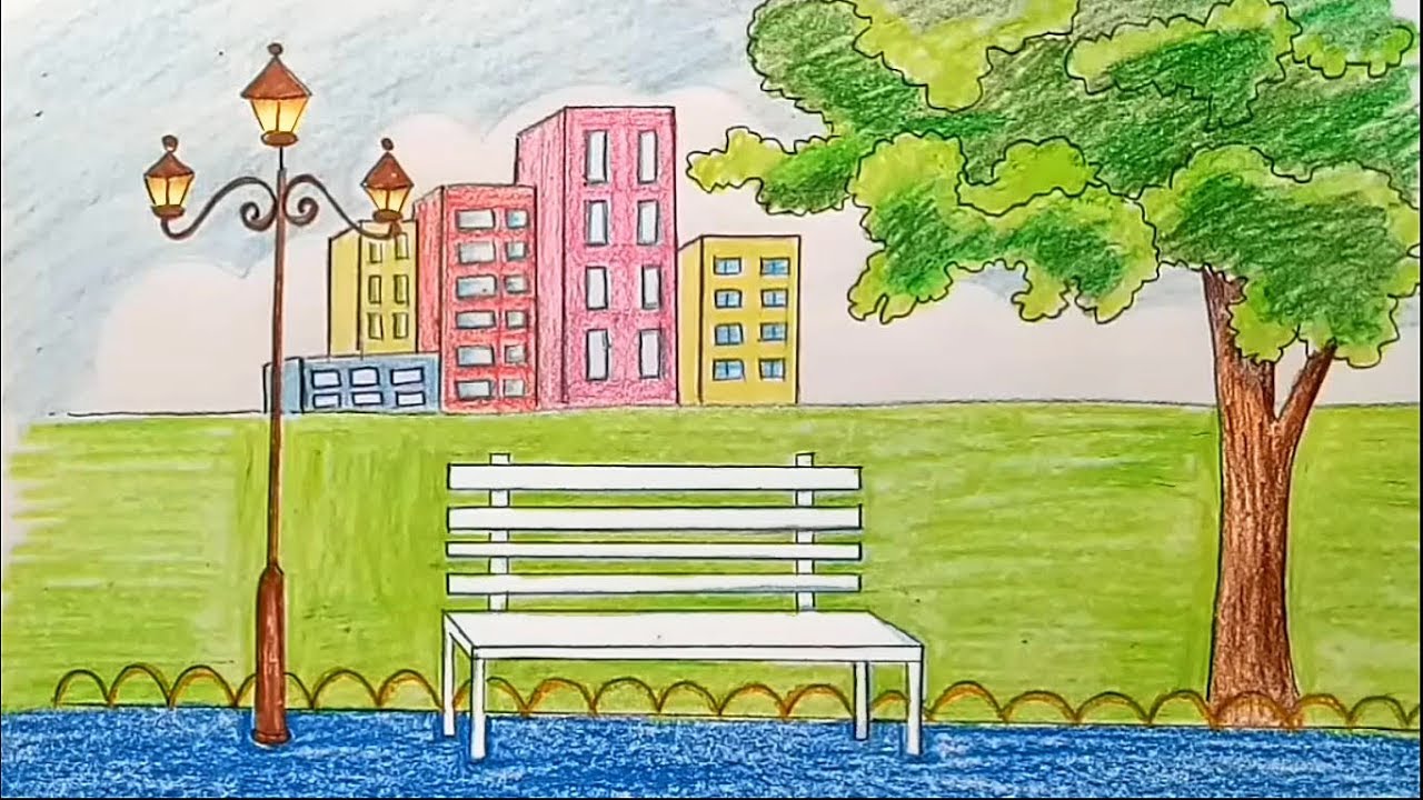 Рисунок города для детей 5 класса