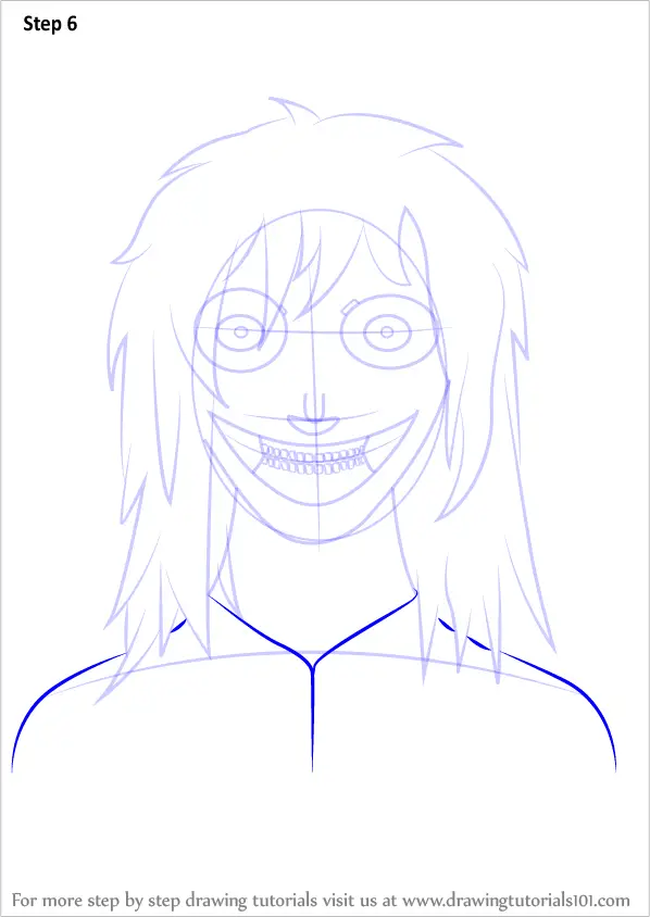 how to draw Jeff the Killer step 6