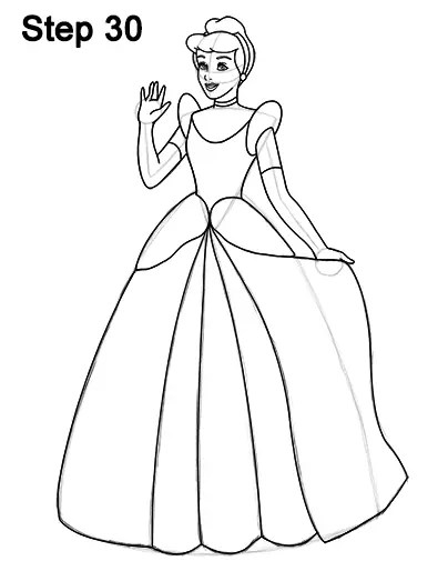 draw cinderella dress 30