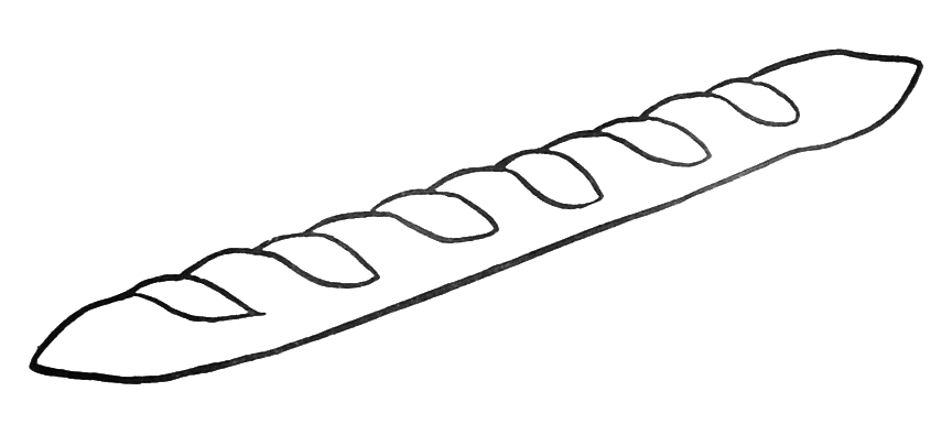 Батон хлеба рисунок карандашом