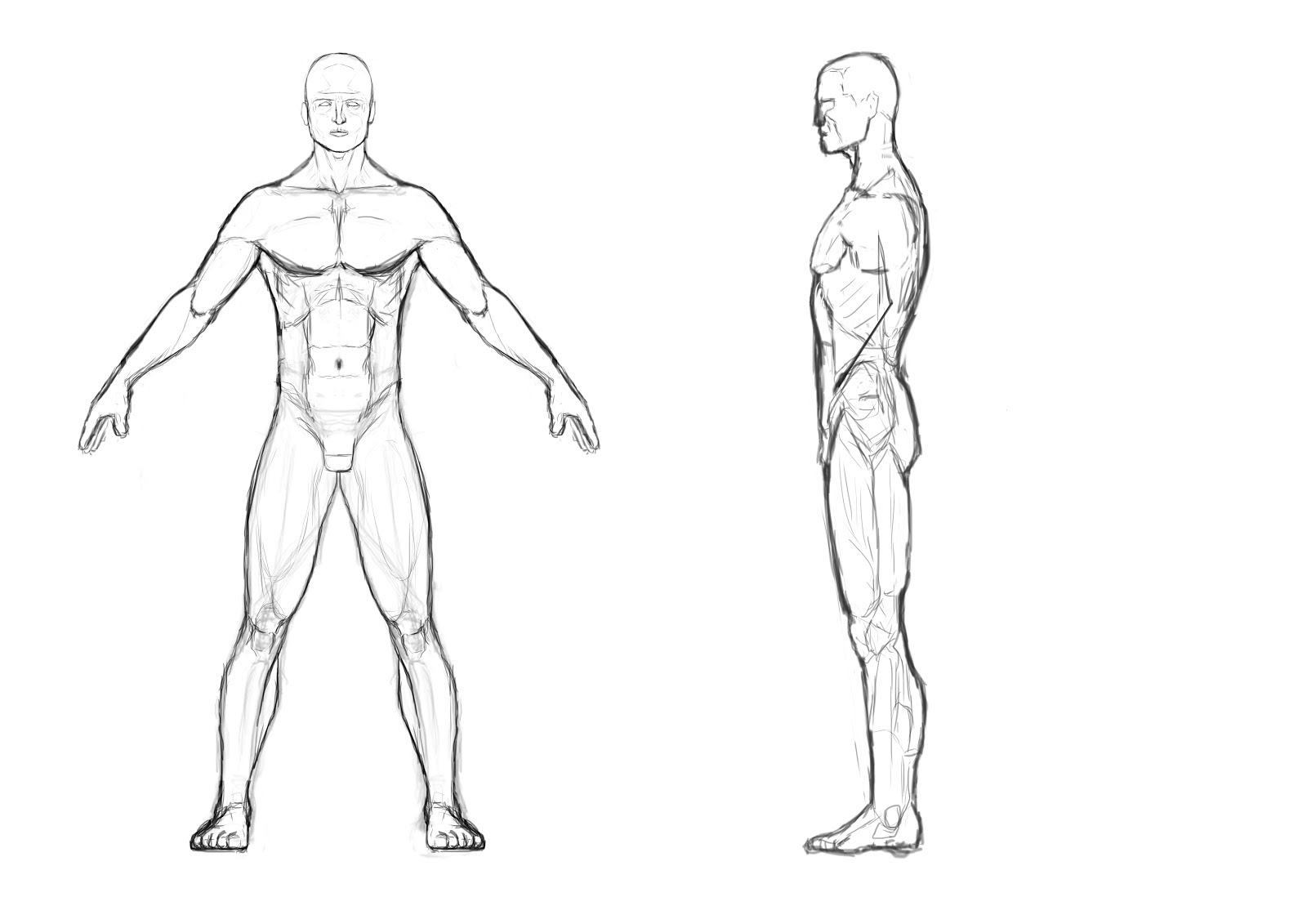 Как сделать standing. Фигура человека рисунок. Рисунок человека в полный рост карандашом. Набросок человеческого тела. Наброски мужской фигуры.