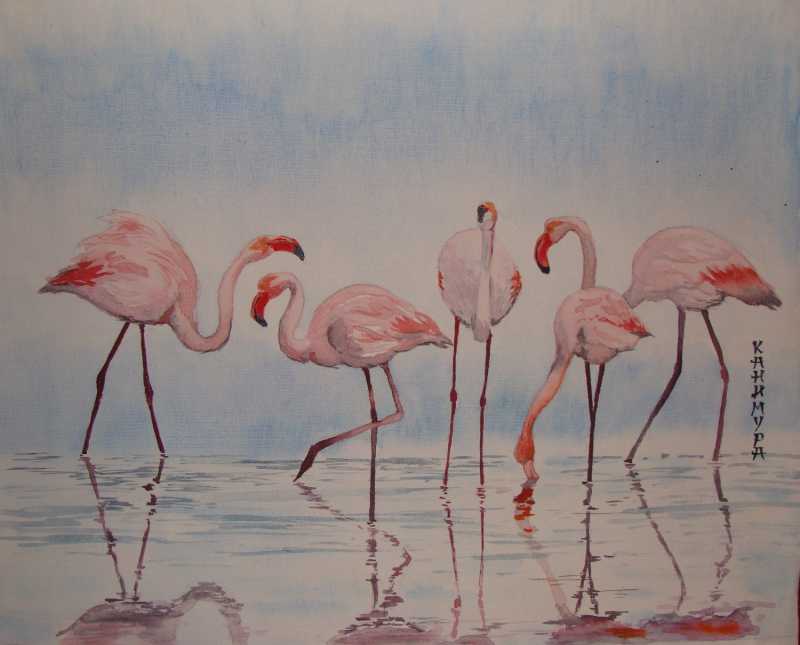 Рисуем фламинго с детьми