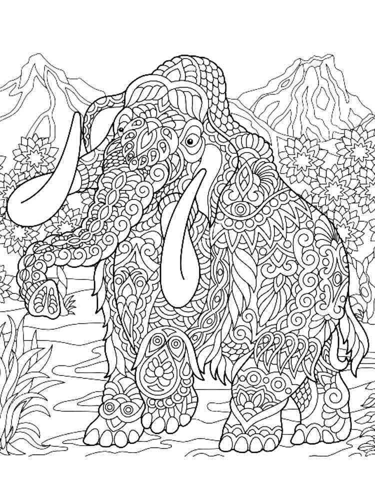 Mammoth coloring pages 20