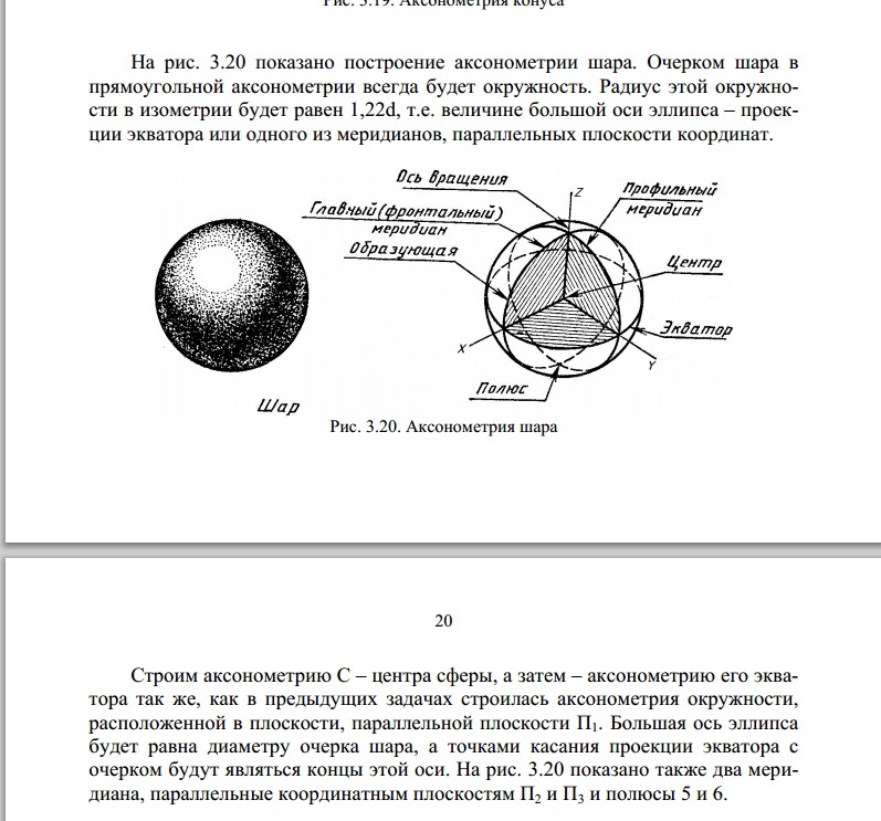 Линейно конструктивный рисунок шара