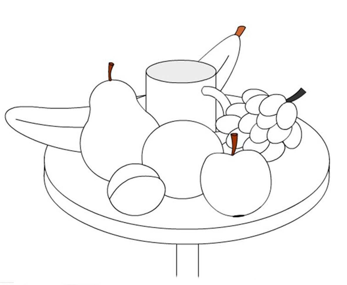 Рисунок тарелка с фруктами 6 класс