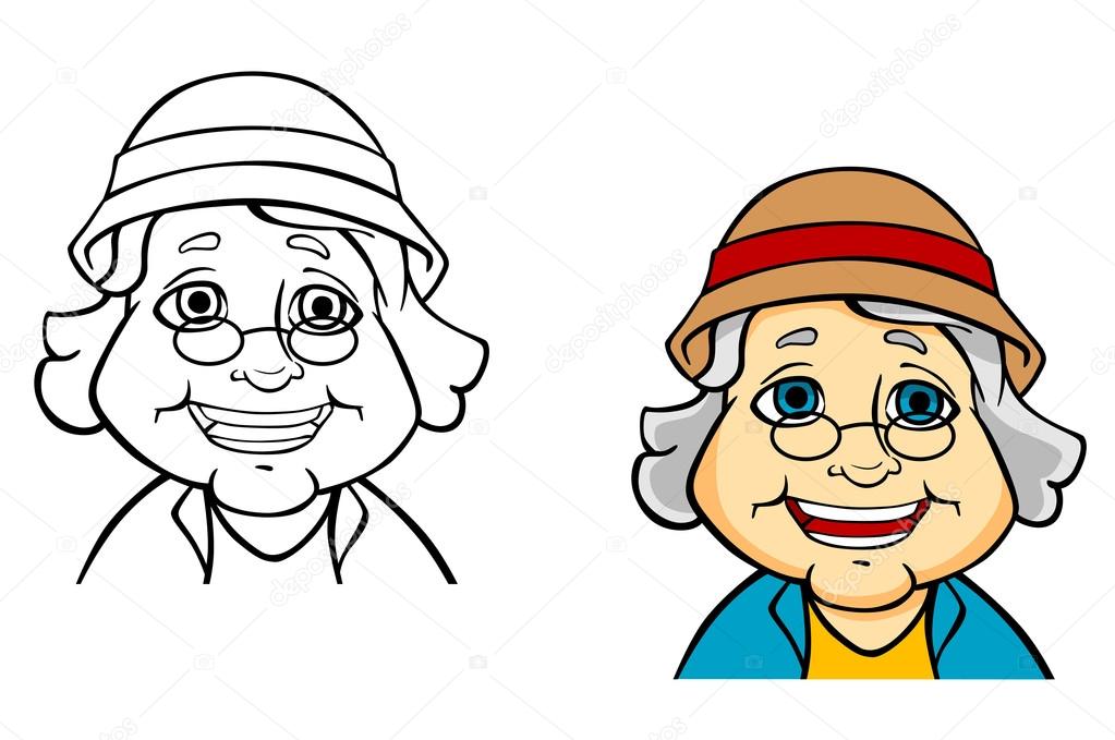 depositphotos 23672377 stock illustration happy senior grandmother