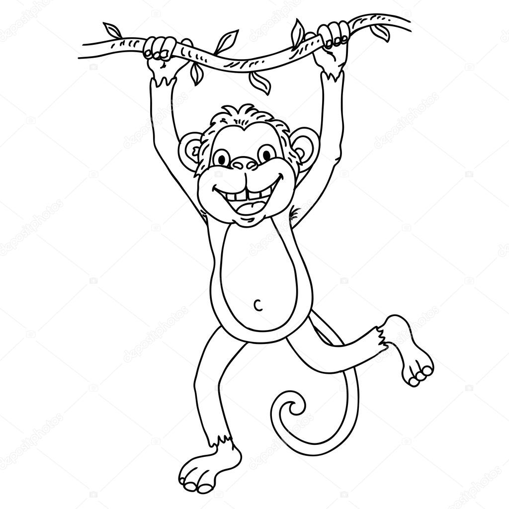 depositphotos 44638645 stock illustration illustration of a monkey hanging