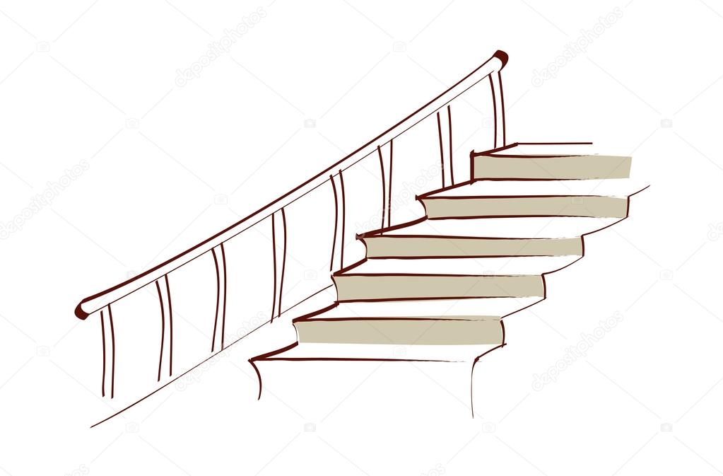 Как нарисовать лестницу вниз