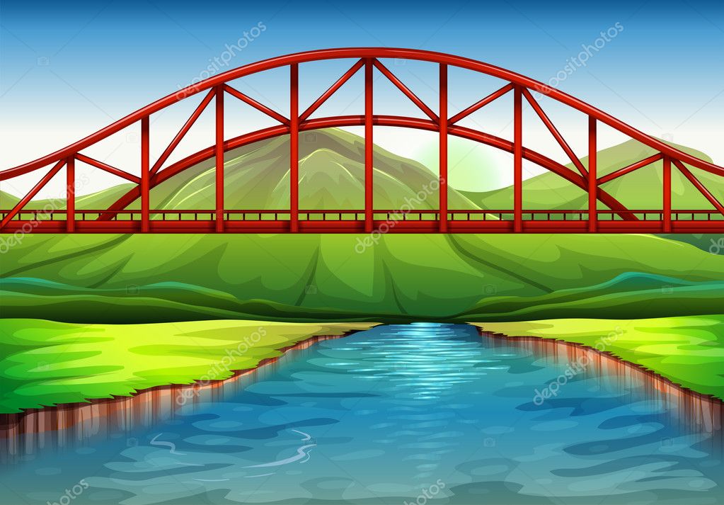 depositphotos 42640765 stock illustration a bridge above the river
