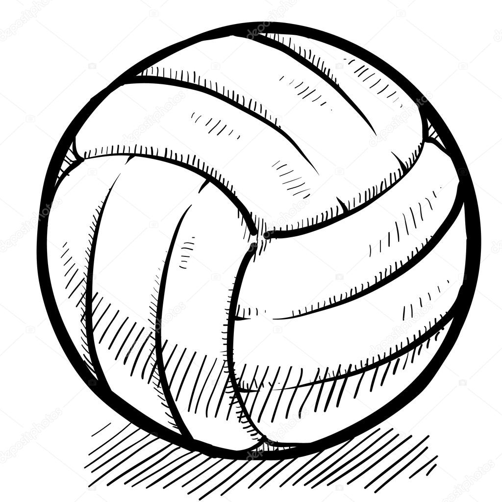 Волейбольный мяч карандашом