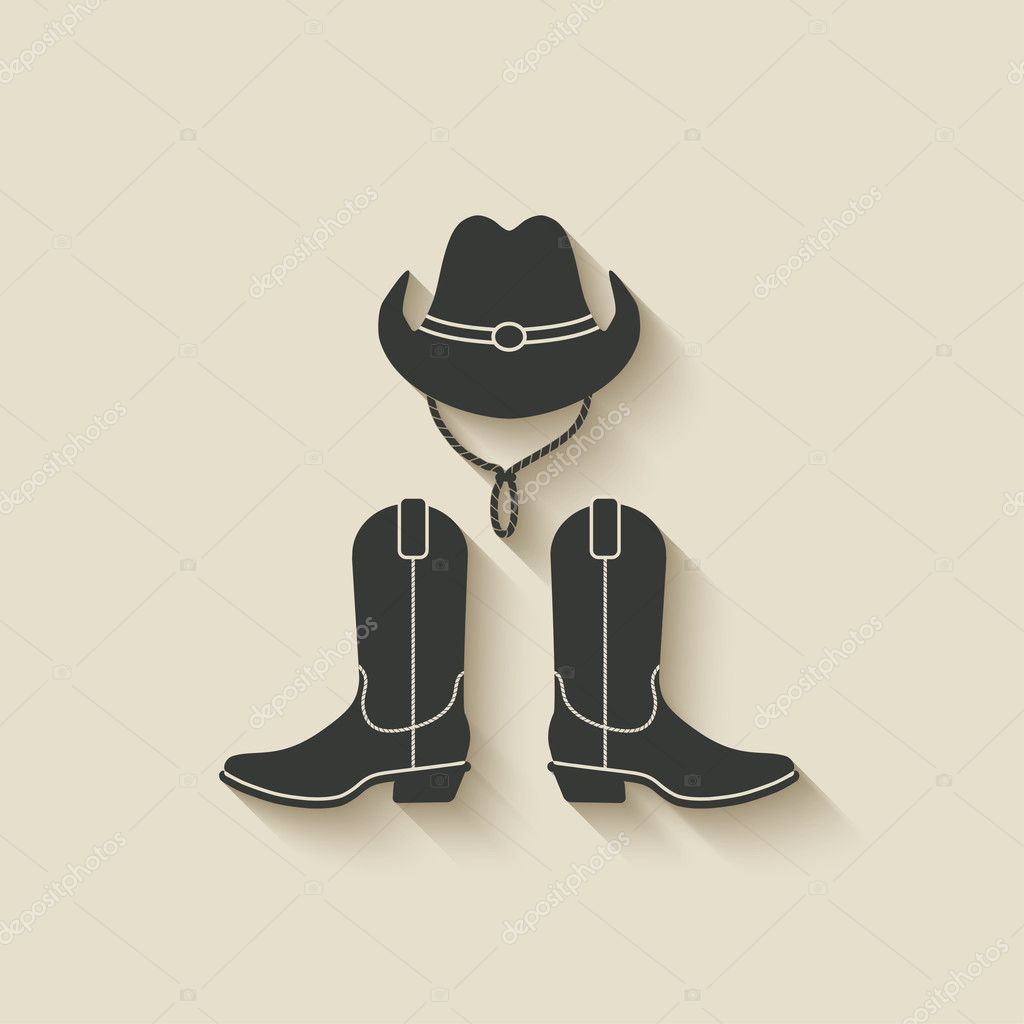 depositphotos 47545533 stock illustration cowboy hat boots icon