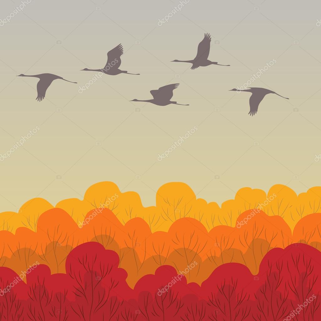 depositphotos 32710369 stock illustration flying cranes