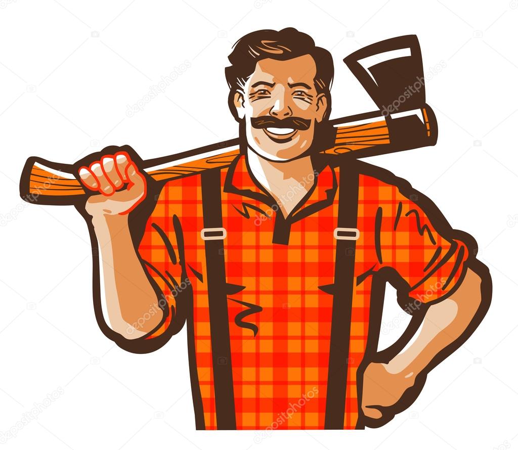 depositphotos 105539716 stock illustration lumberjack vector logo woodcutter or