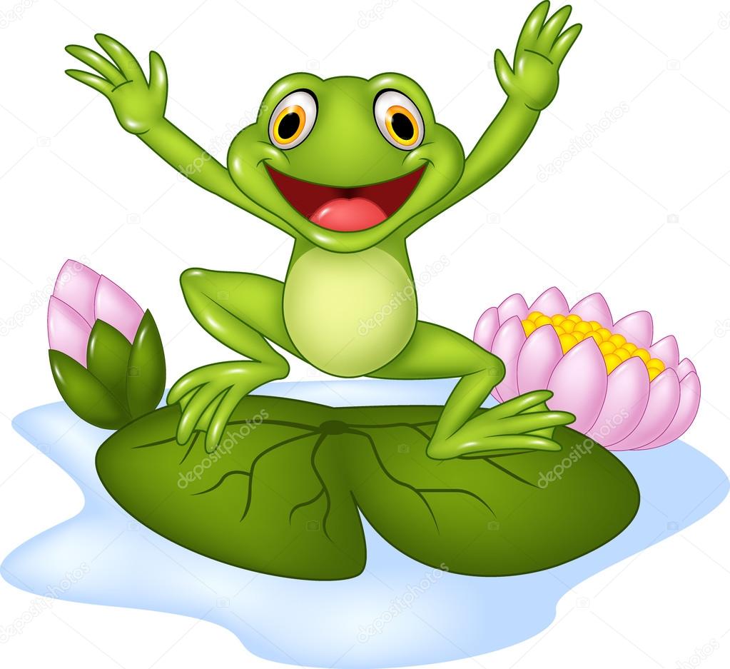 depositphotos 89916088 stock illustration cartoon happy frog jumping on