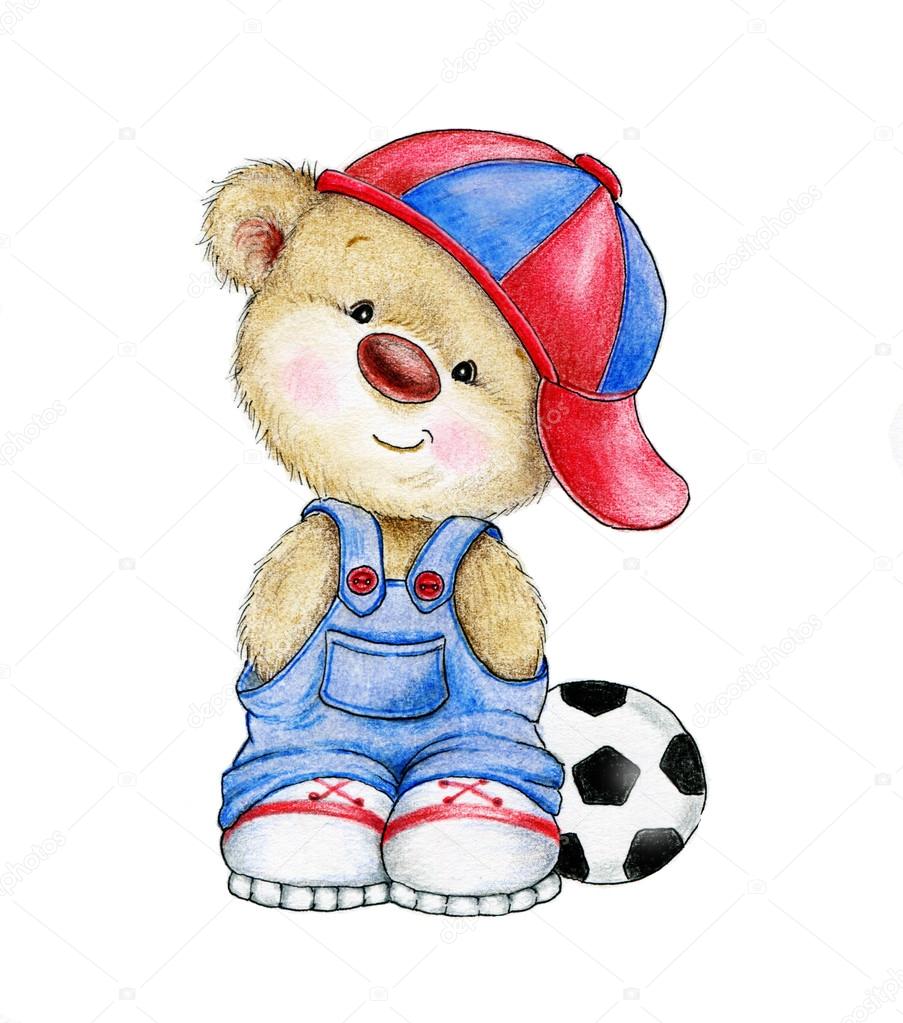 depositphotos 77423968 stock photo teddy bear with ball