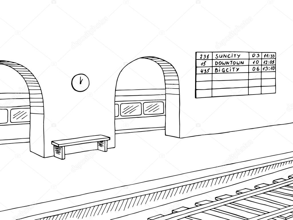 depositphotos 119953346 stock illustration railway station platform train graphic