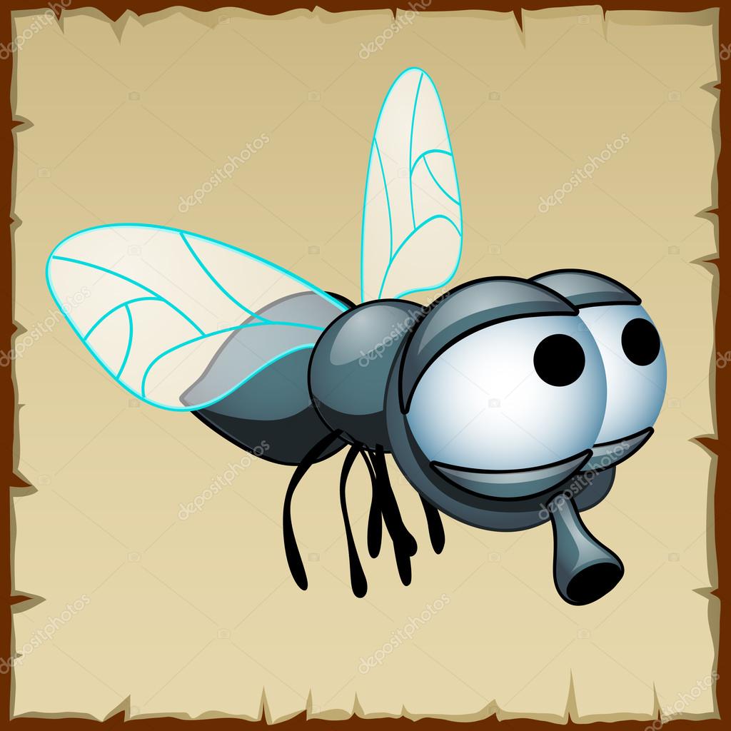 depositphotos 97860296 stock illustration gray fly with huge eyes