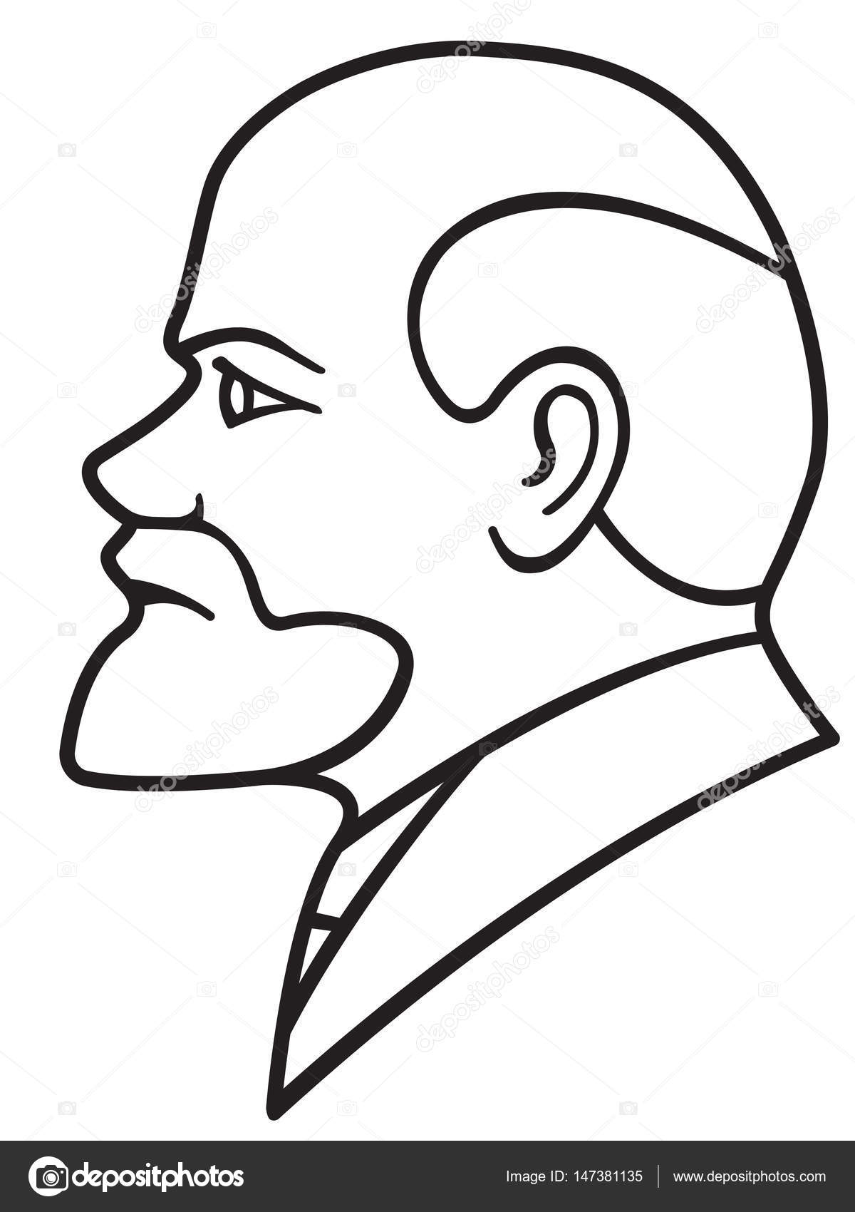 depositphotos 147381135 stock illustration lenin contour portrait