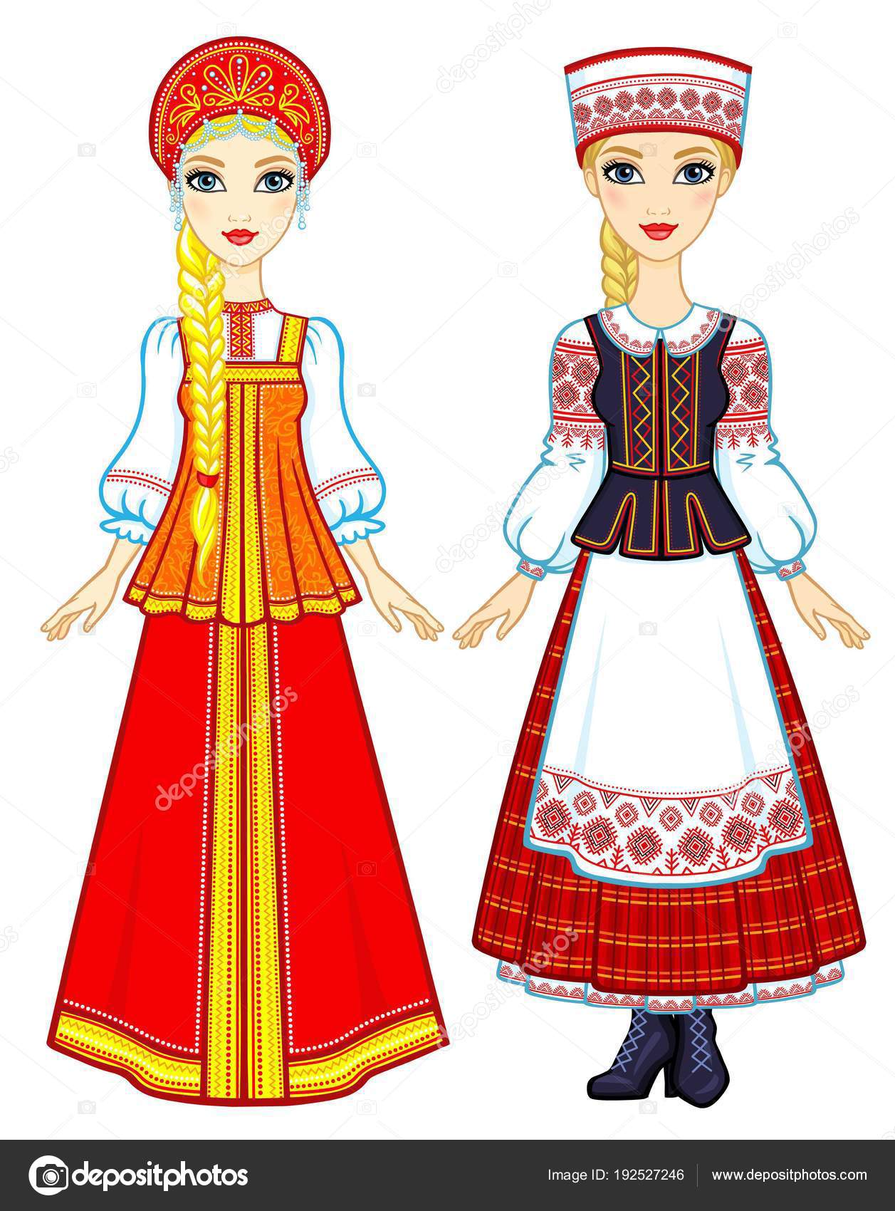 depositphotos 192527246 stock illustration slavic beauty animation portrait russian