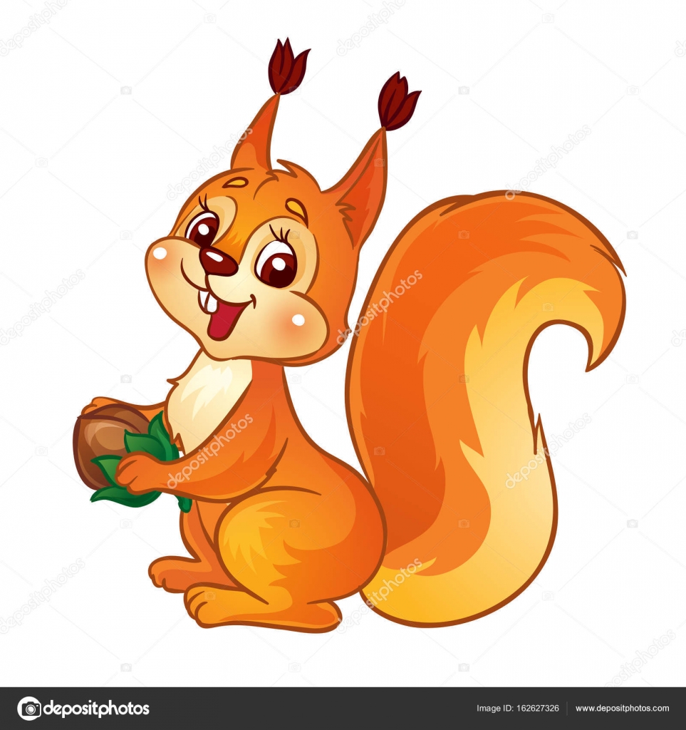 depositphotos 162627326 stock illustration cute cartoon squirrel with a