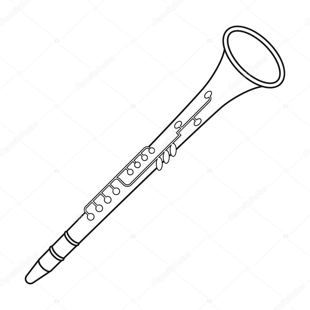 depositphotos 130063454 stock illustration oboe icon in outline style