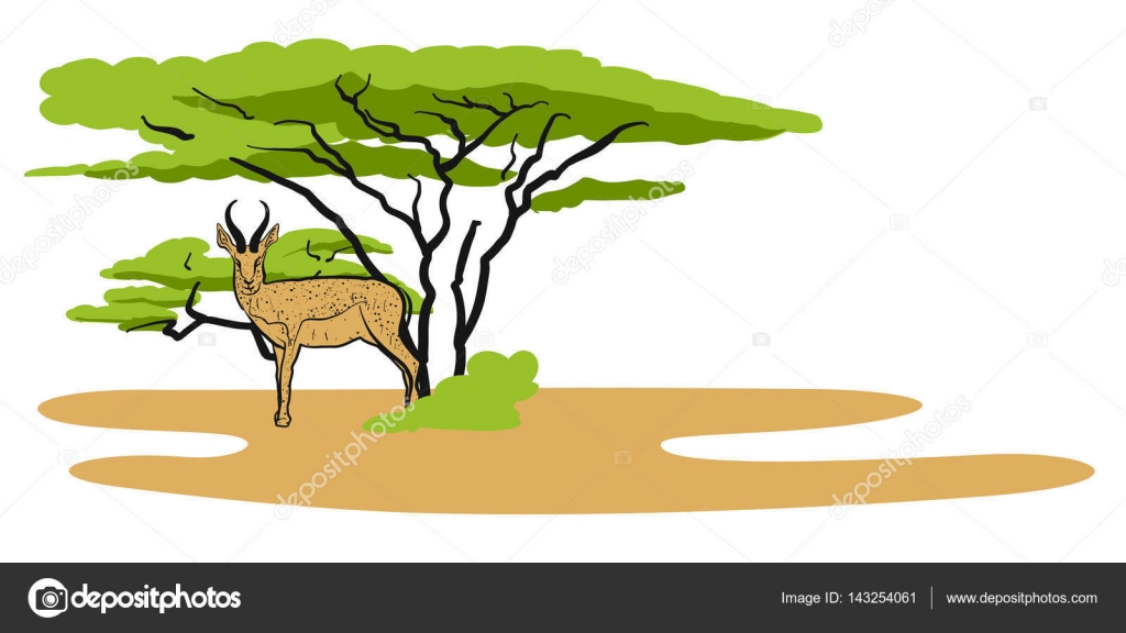 depositphotos 143254061 stock illustration antelope in savanna illustration