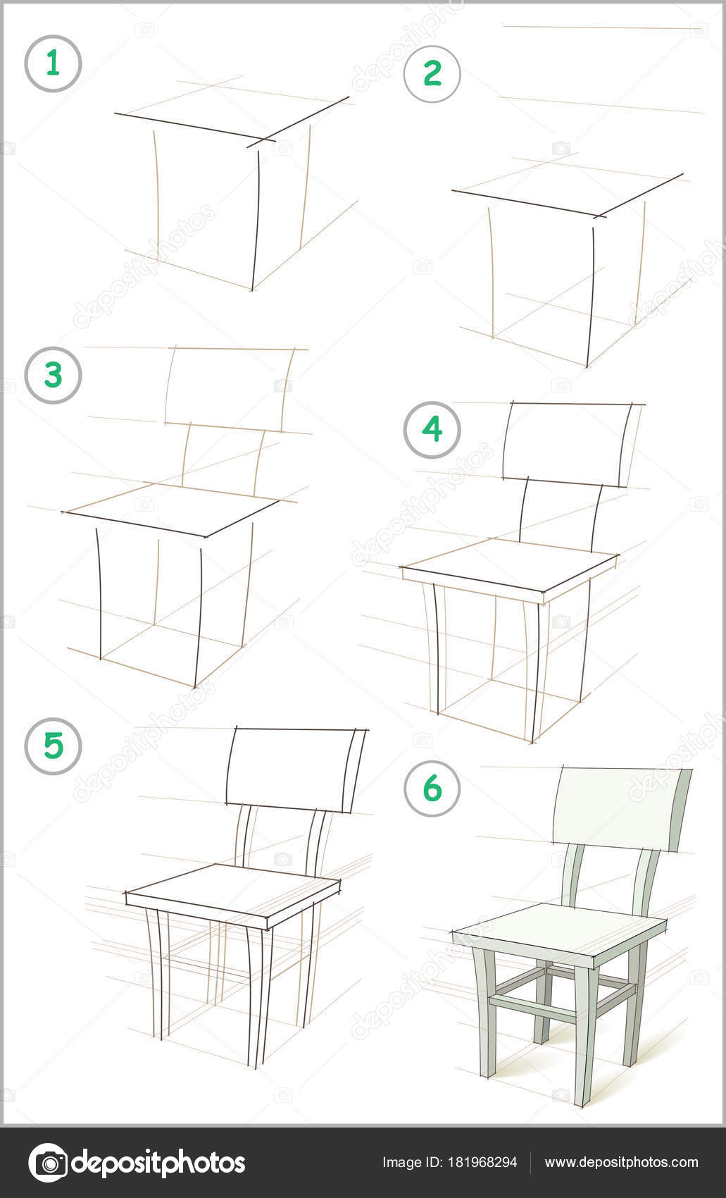 Схема рисования стула