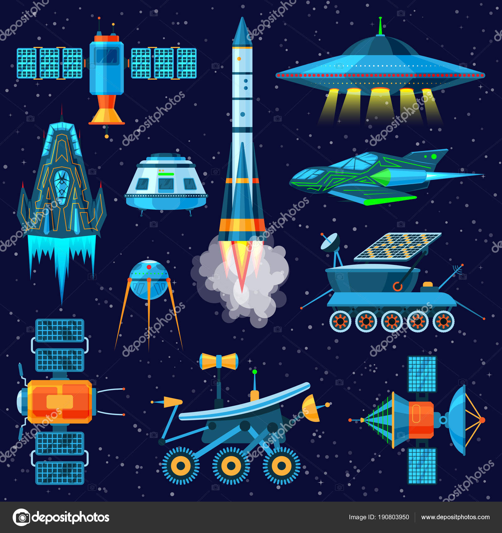 depositphotos 190803950 stock illustration rocket vector spaceship or spacecraft