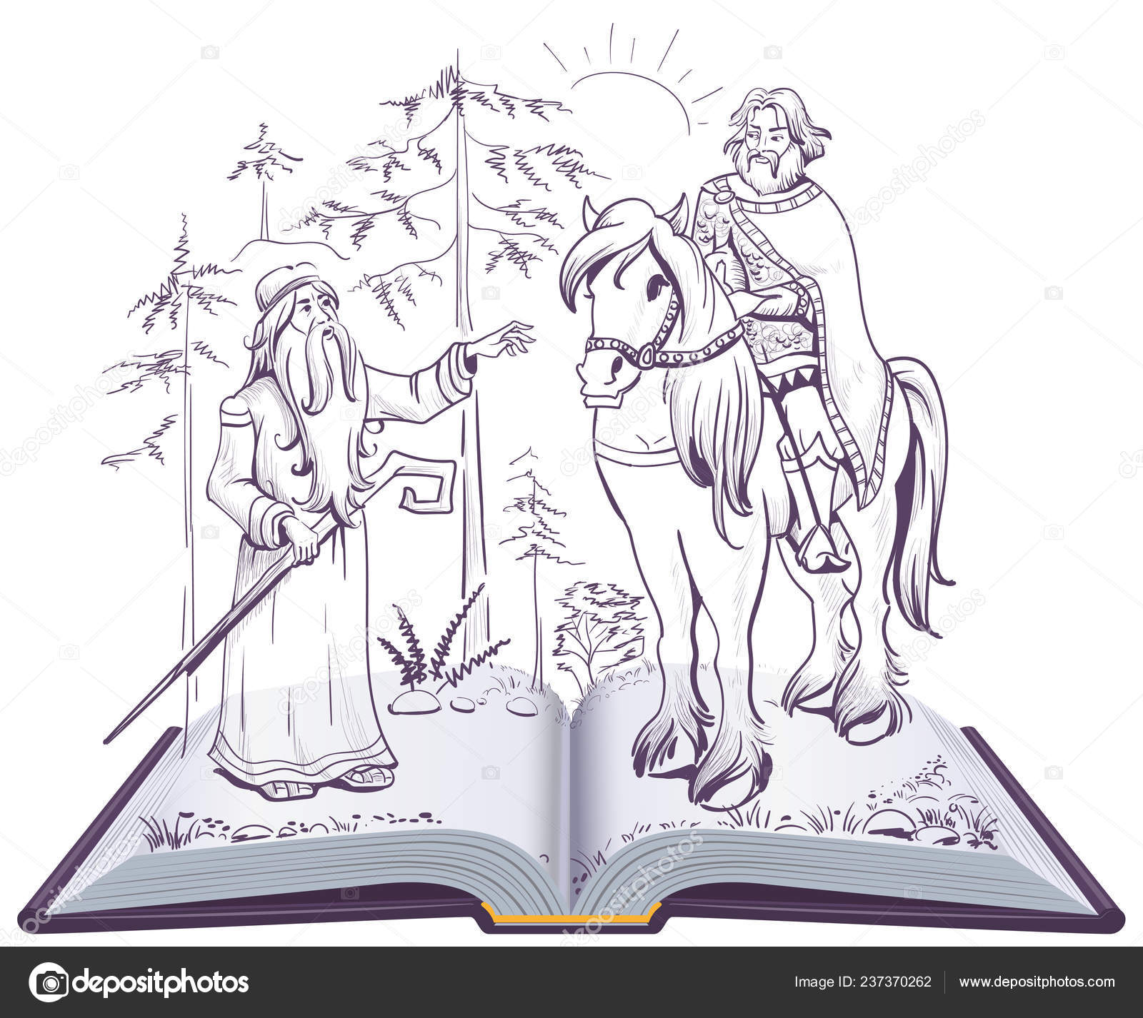 depositphotos 237370262 stock illustration pushkin fairy tale song on