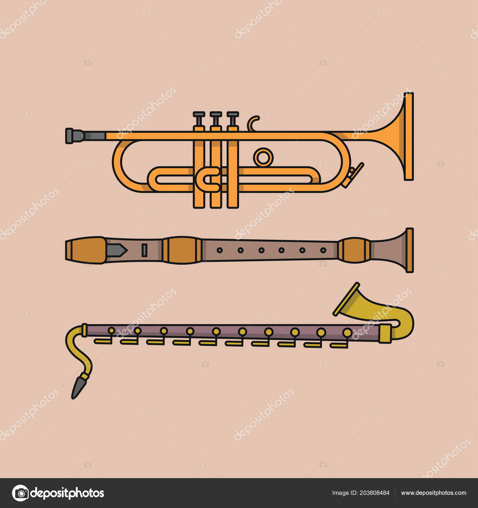 depositphotos 203808484 stock illustration vector illustration musical instrument outline