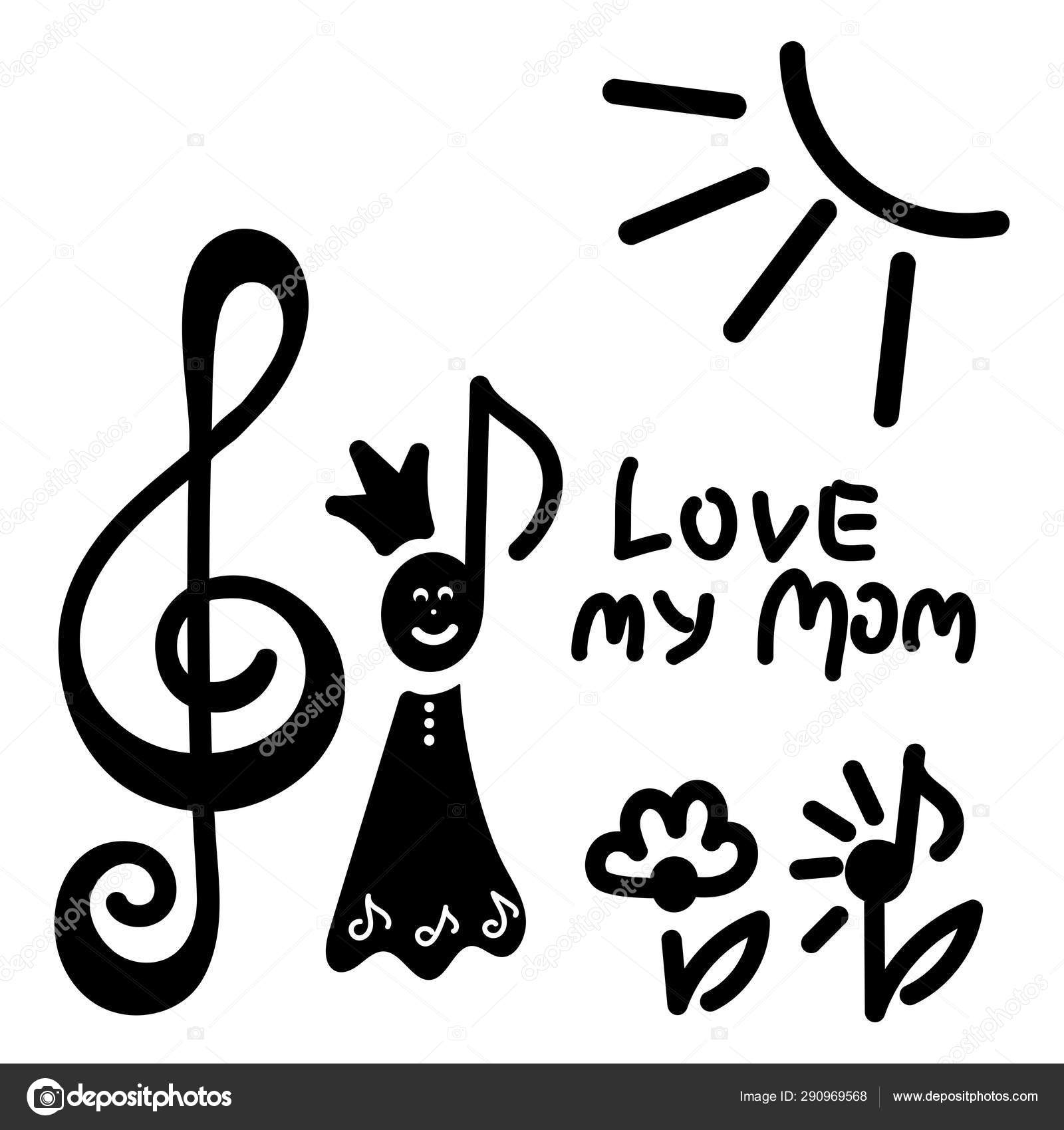 depositphotos 290969568 stock illustration childrens drawing musical note queen