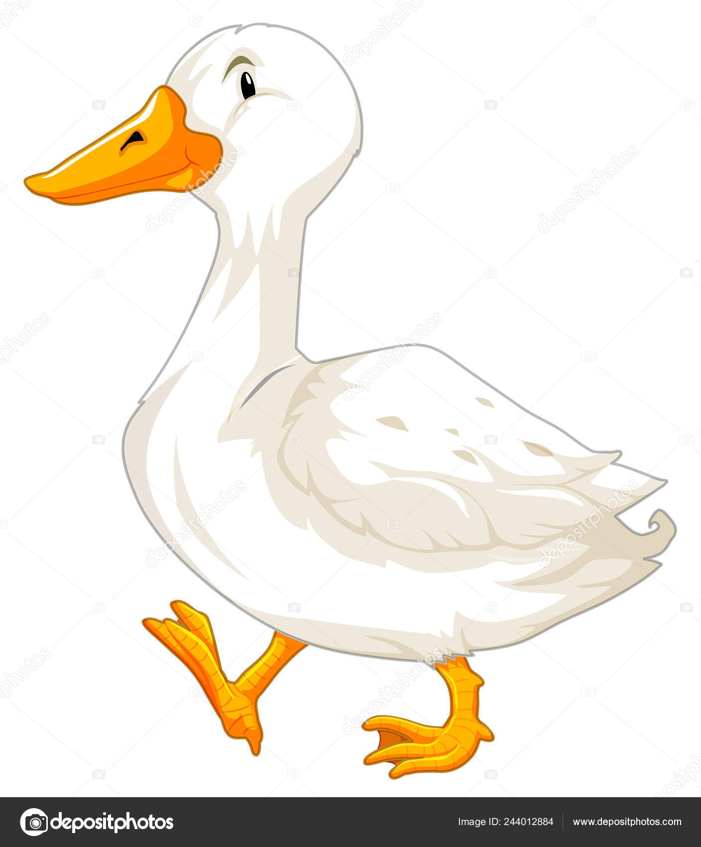 depositphotos 244012884 stock illustration white goose character illustration