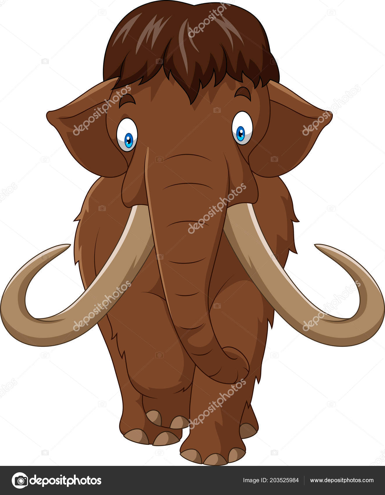 depositphotos 203525984 stock illustration cartoon mammoth isolated white background