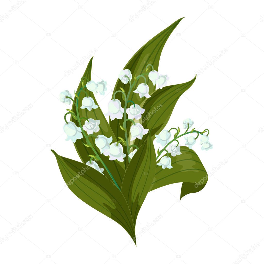 depositphotos 235834200 stock illustration lilly of the valley may