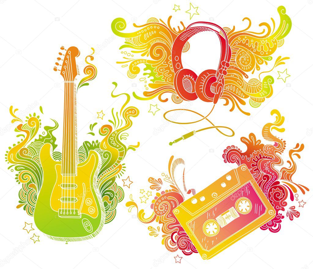 depositphotos 1854983 stock illustration musical equipments with doodle decor