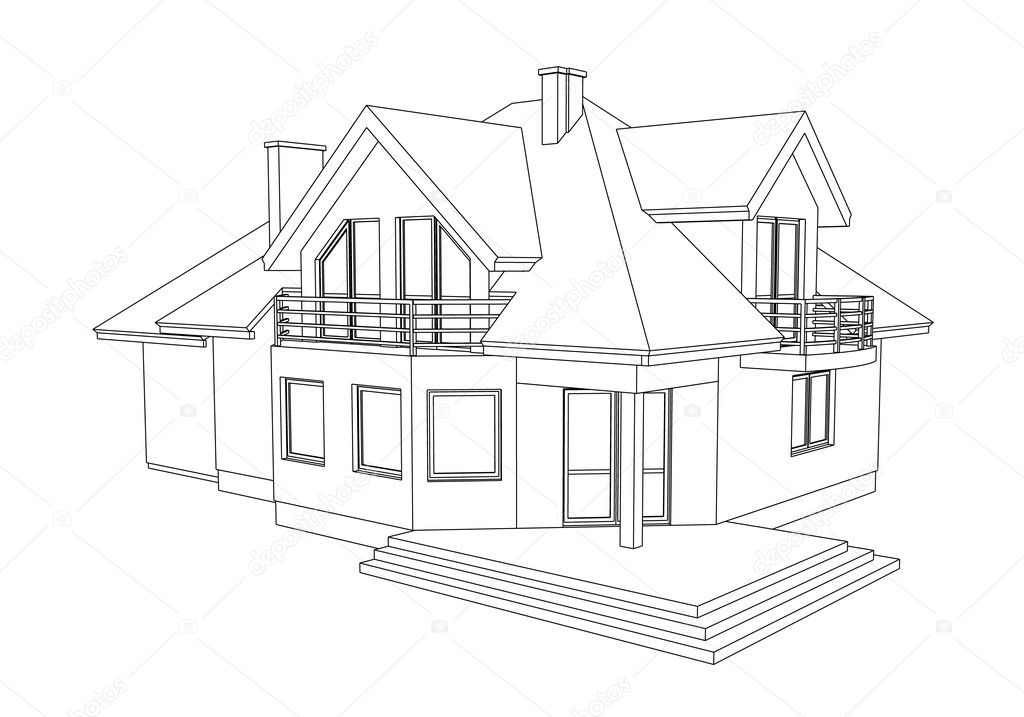 depositphotos 4167883 stock illustration drawing of a home