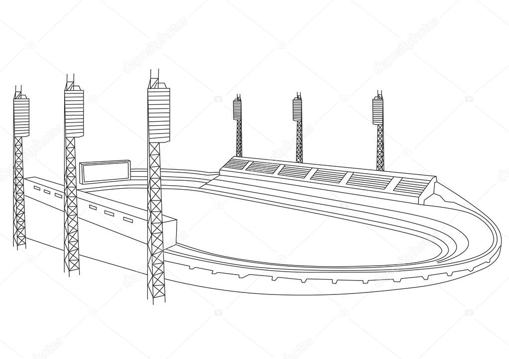 Как нарисовать стадион