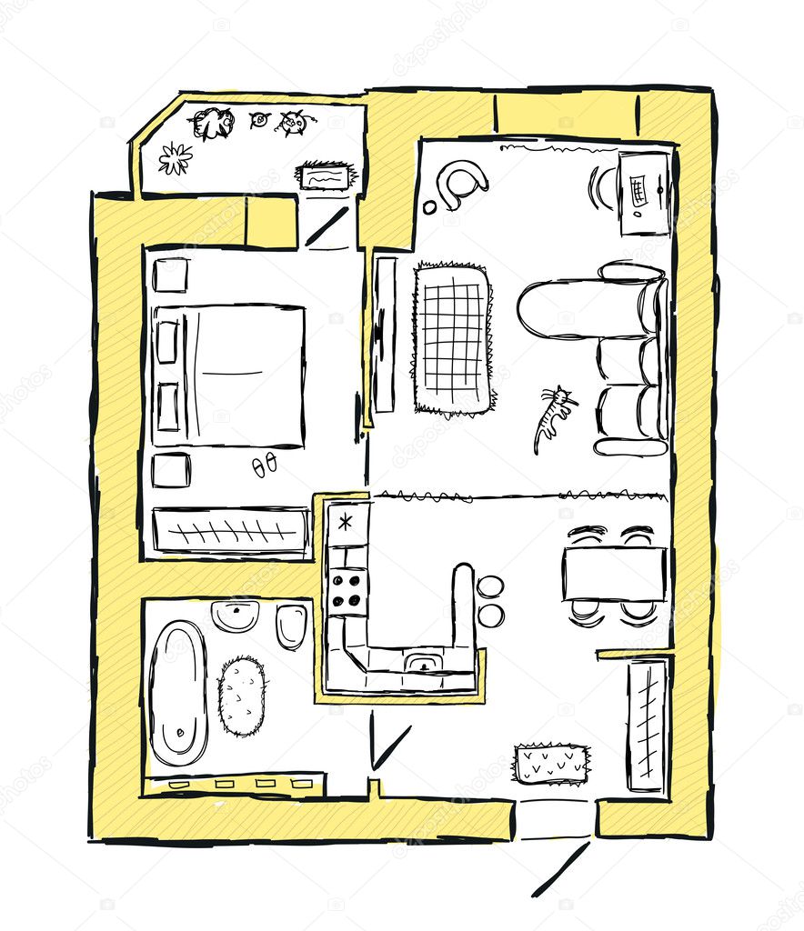 План квартиры рисунок для детей
