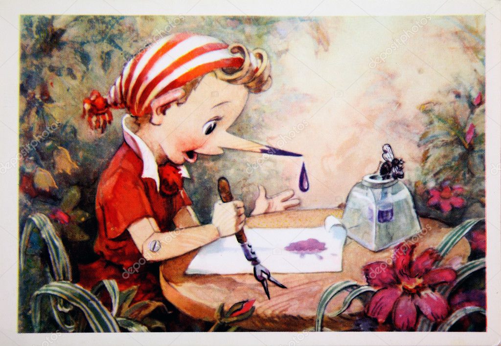 depositphotos 11868630 stock photo pinocchio antique postcard