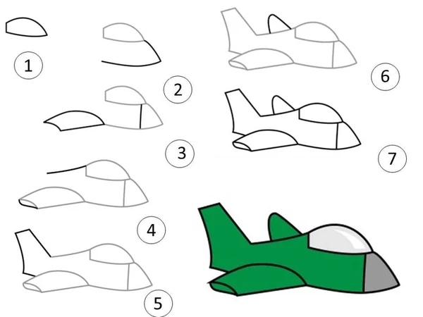 Как нарисовать самый легкий самолет